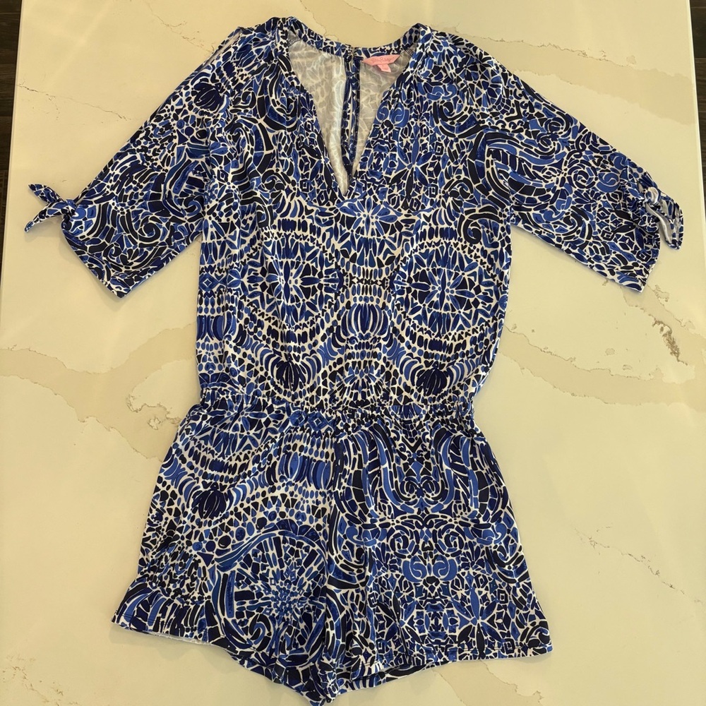 Lilly Pulitzer Blue and White Jumpsuit